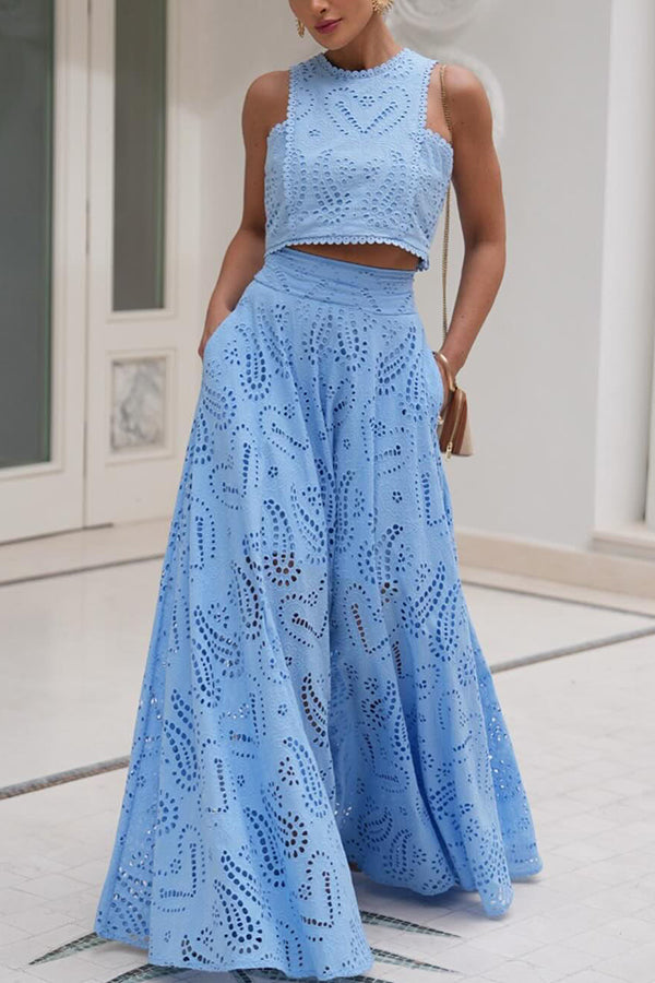 Larissa™ Embroidered Top & High-Waist Maxi Skirt Set