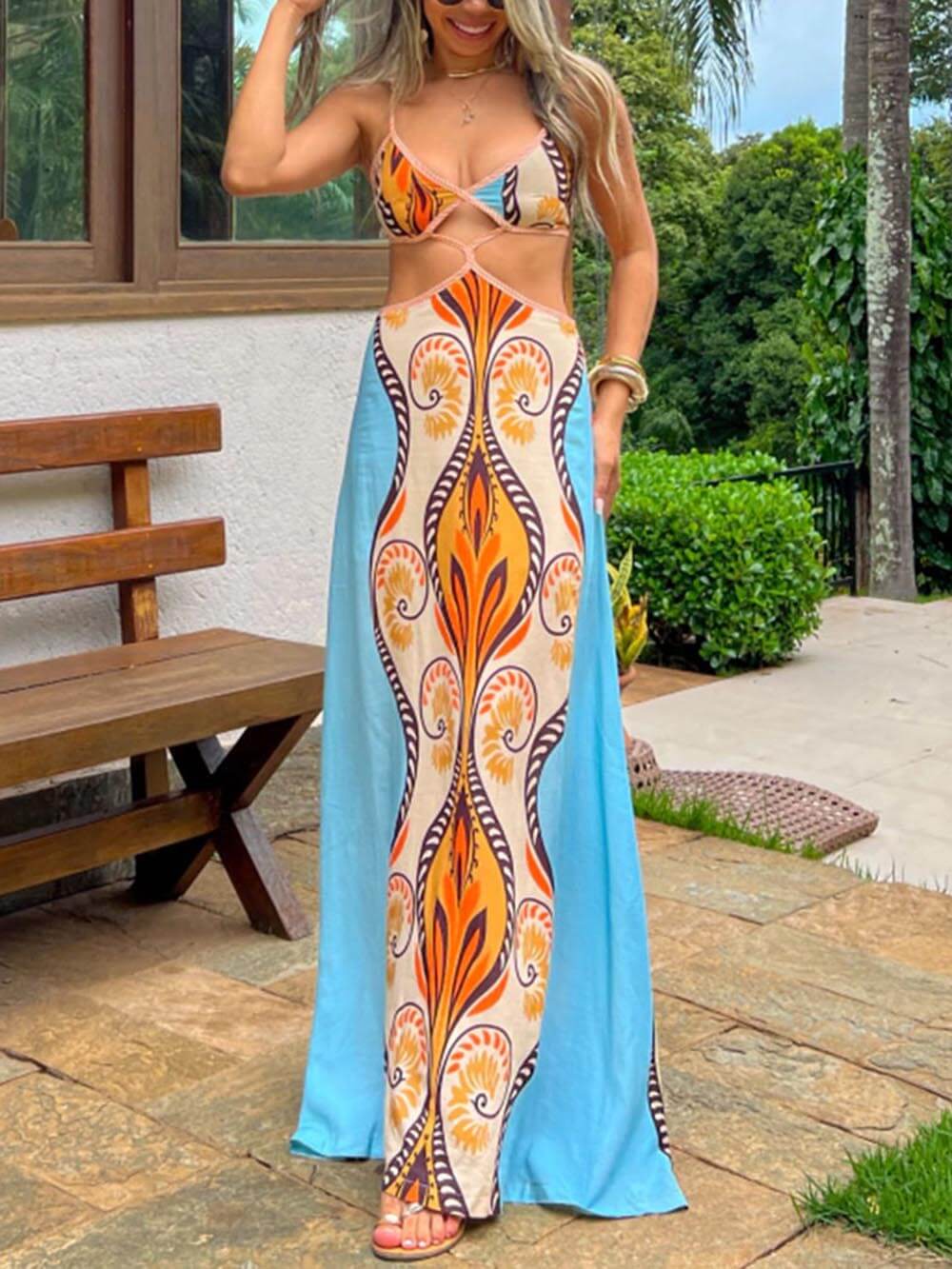 Summer Vacation Exotic Suspender Dress