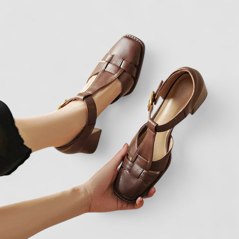 Elyxiana | Orthopedic T-Strap Block Heels