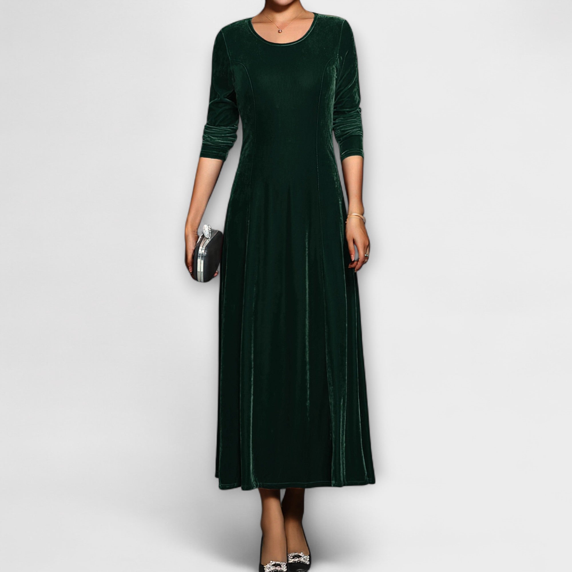 Maya™ | Soft Velvet A-Line Dress