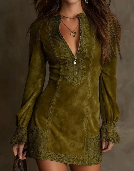 Maya™ | Blue Lace Mini Dress