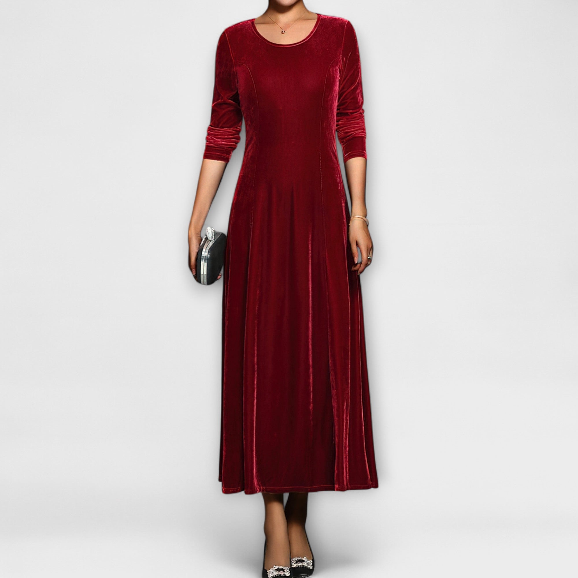 Maya™ | Soft Velvet A-Line Dress