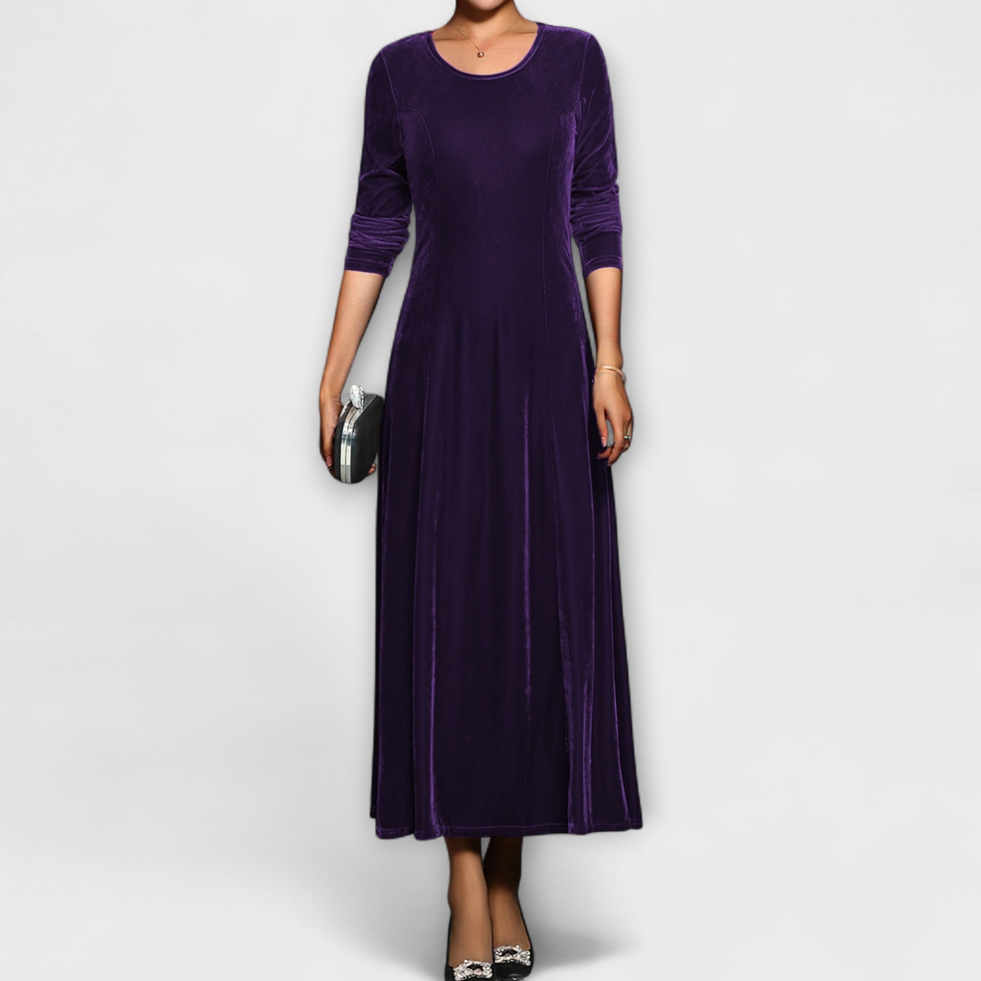 Maya™ | Soft Velvet A-Line Dress