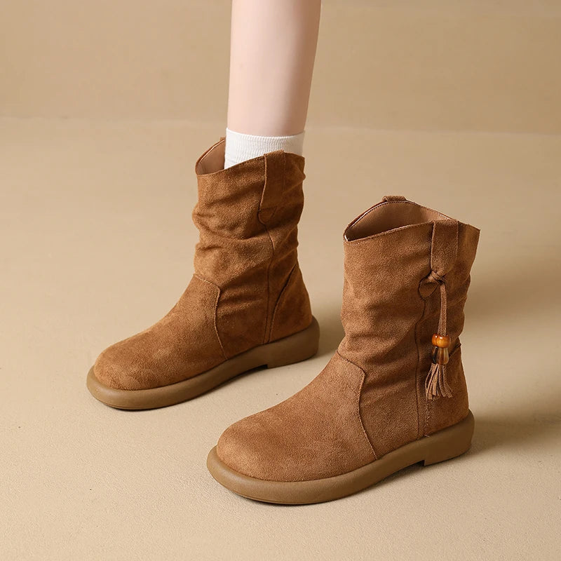 Hallie | Vintage-Inspired Suede Ankle Boots