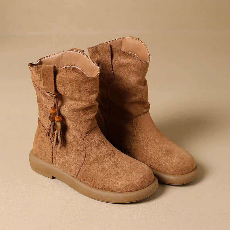 Hallie | Vintage-Inspired Suede Ankle Boots