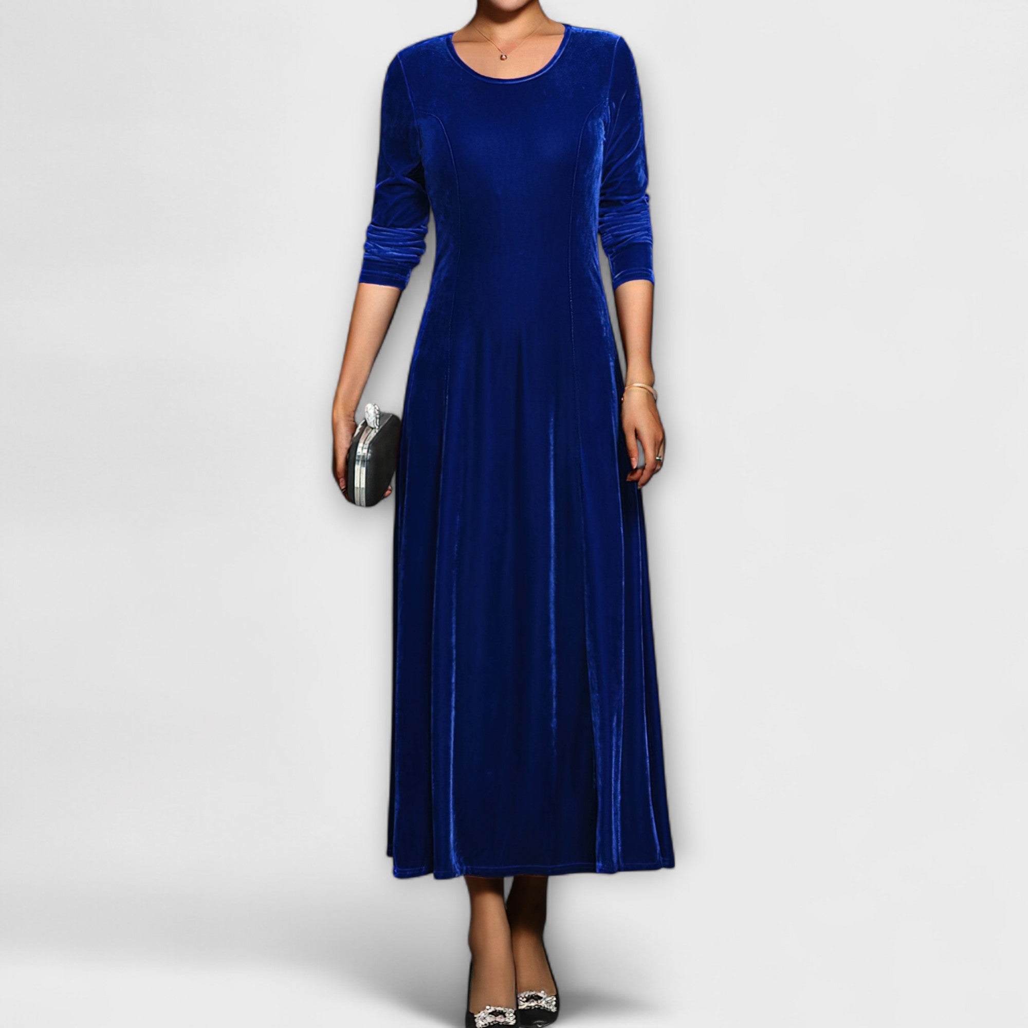 Maya™ | Soft Velvet A-Line Dress