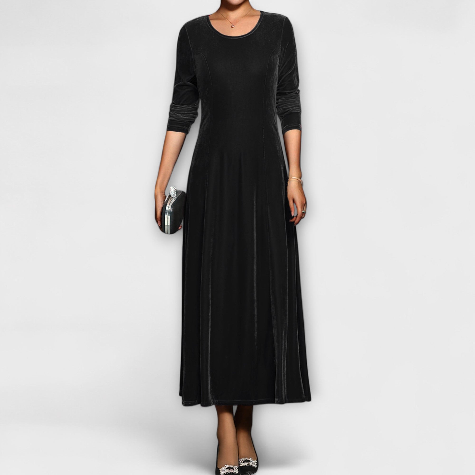 Maya™ | Soft Velvet A-Line Dress